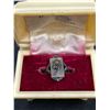 Image 2 : Beautiful Victorian Sterling Ring w/ Marcasite in Antique Ring Box