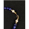 Image 2 : Lovely Genuine 14K Gold Bracelet w/Gold Beads, Genuine Lapiz & Genuine Pearls