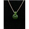 Image 2 : Vintage .925 Sterling Silver Chain w/Carved BC Jad Pendant