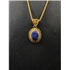 Image 2 : Lovely Vintage Large Genuine Blue Saphire Pendant w/Chain