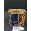 Image 2 : 1940's Club Chewing Tobacco Can No Lid. Nice Clean Condition