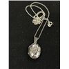 Image 2 : .925 Sterling Silver Chain w/.925 Picture Locket, Good Condition