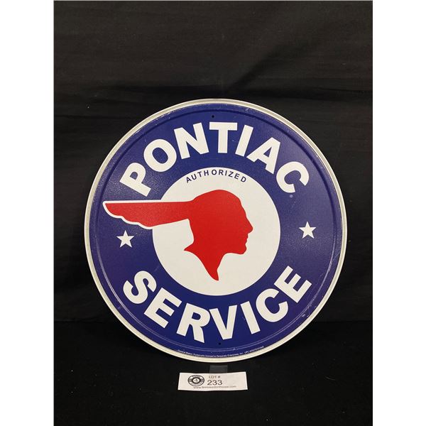 11 3/4" Diameter Pontiac Authorized Service Sign. Reproduction