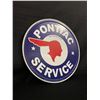 Image 2 : 11 3/4" Diameter Pontiac Authorized Service Sign. Reproduction