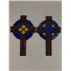 Image 1 : 2 Stained Glass Crosses From Hobbyist Estate