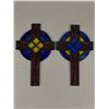 Image 1 : 2 Stained Glass Crosses From Hobbyist Estate