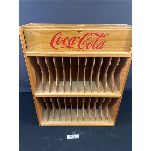 Vintage Coca Cola VCR Cassette Holder. Approx. 23 3/4  H x 18 3/4  Long x 6  Wide