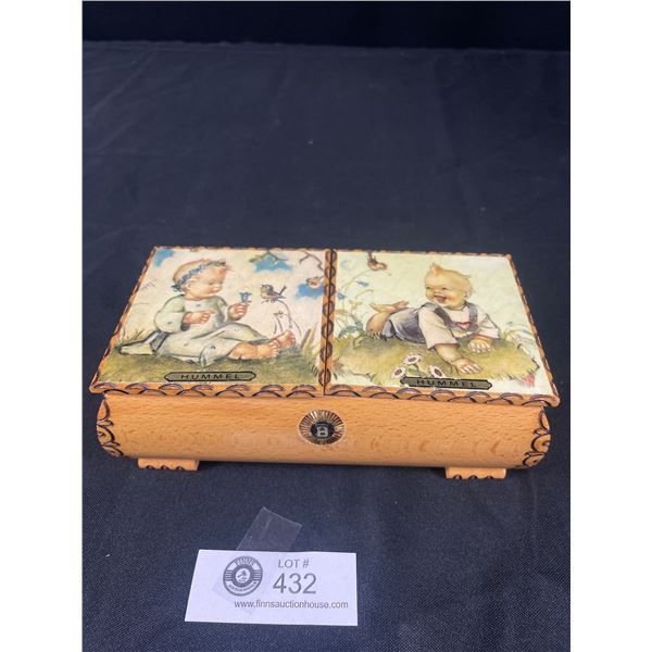 Cute Vintage Hummel Jewelry Wooden Music Box