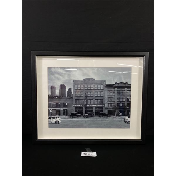 Nice Framed Black & White Digital Montage Of Consolidated Exporters Ltd Warehouse, Vancouver BC   Th