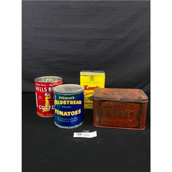 Misc Collectible Tin Lot, Tobacco, Coffee, Tomatoes etc