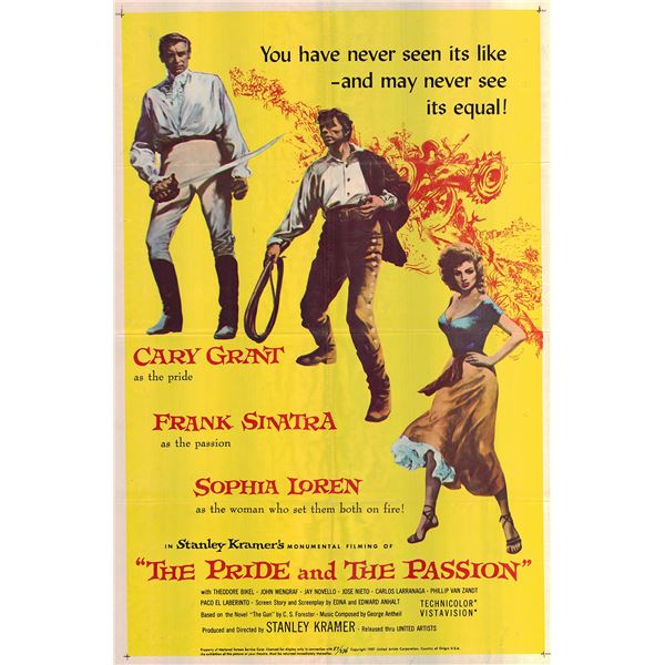 The Pride and the Passion original 1957 vintage one sheet poster