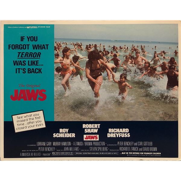 Jaws original 1978R vintage lobby card