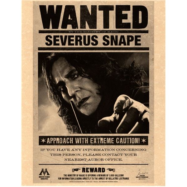 Harry Potter Severus Snape Wanted Prop Print