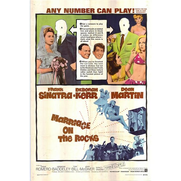 Marriage on the Rocks original 1965 vintage one sheet poster