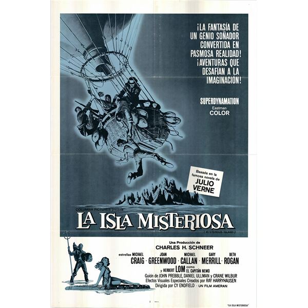 La Isle Misteriosa (Mysterious Island) original 1961R vintage Spanish one sheet poster