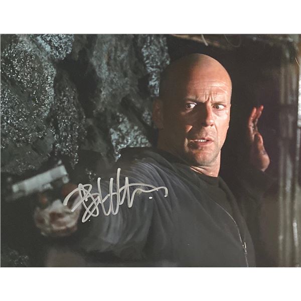 Hostage Bruce Willis signed movie photo