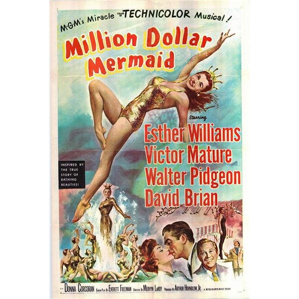 Million Dollar Mermaid original 1952 vintage one sheet poster