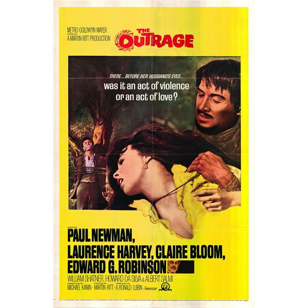 The Outrage original 1964 vintage one sheet movie poster