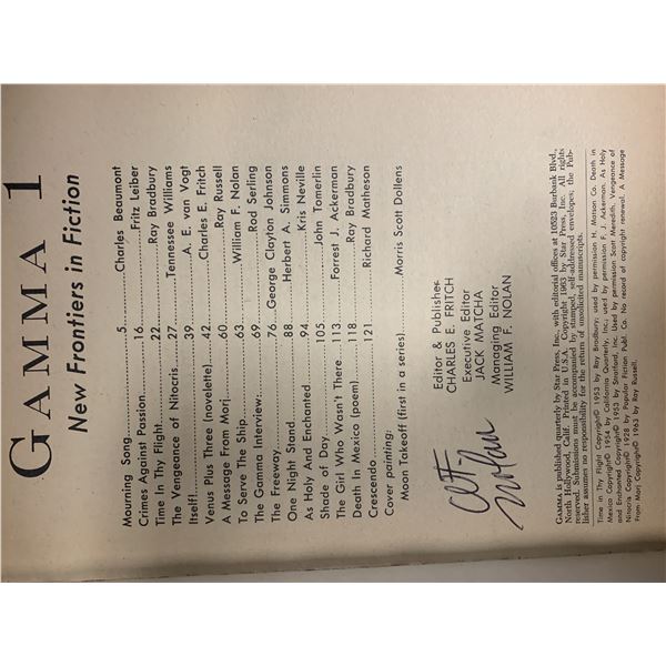 William F. Nolan Gamma signed book