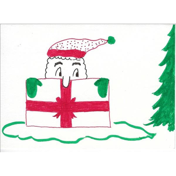 Don Rickles signed original hand drawn Christmas card