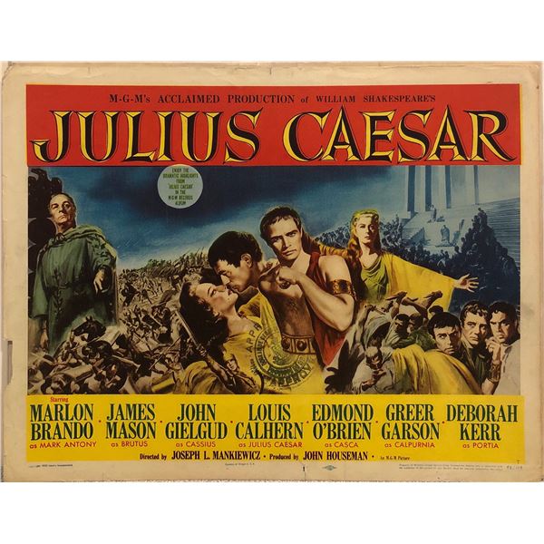 Marlon Brando Julius Caesar original 1953 vintage lobby card