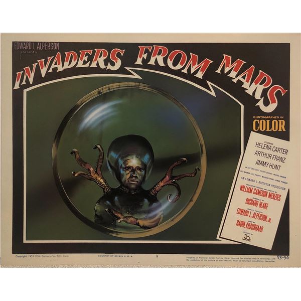 Invaders From Mars original 1953R vintage lobby card