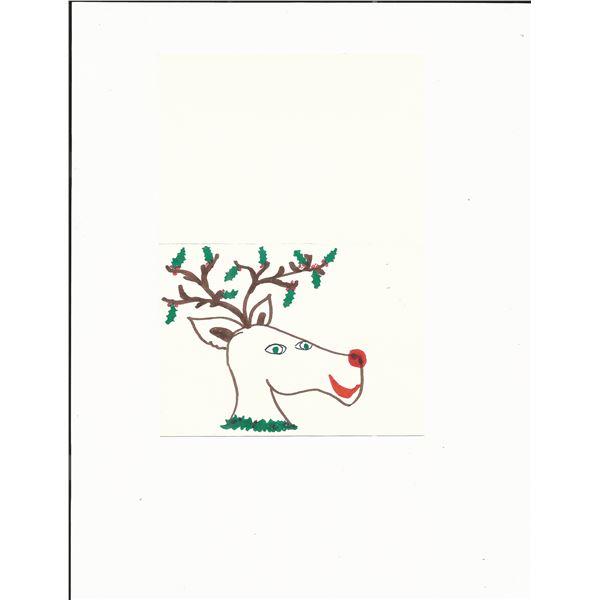 David Letterman hand drawn Christmas card