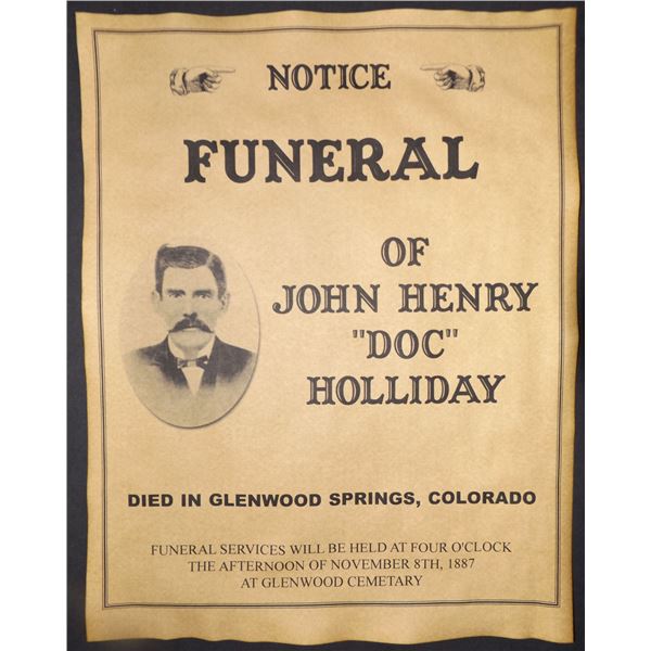Doc Holliday Funeral Notice