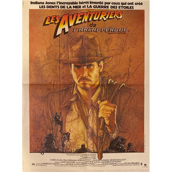 Raiders Of The Lost Ark 1981 original vintage french one sheet