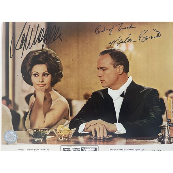 Marlon Brando, Sophia Loren signed movie photo