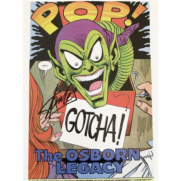 Stan Lee signed Green Goblin comic print cover