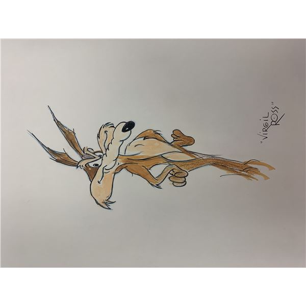 Virgil Ross Wile E Coyote hand drawn signed sketch