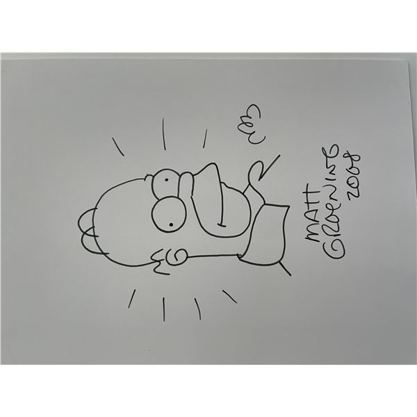 Homer Simpson signed sketch