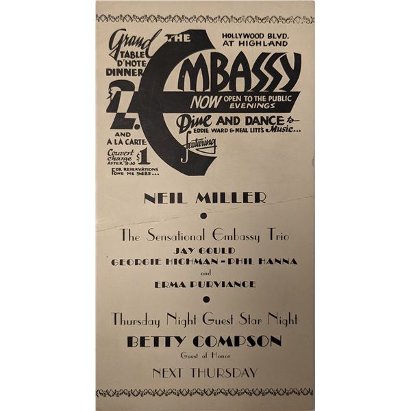 The Embassy At Highland Flyer Advertisement