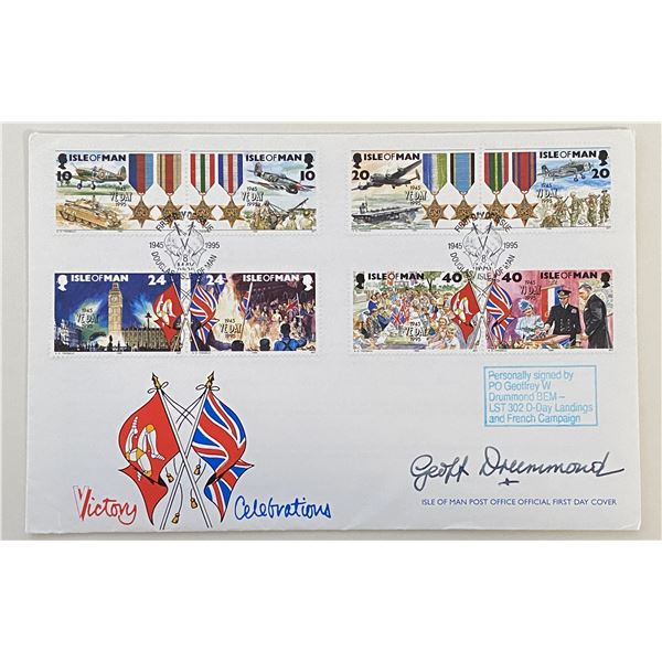 WWII Geoffrey W. Drummond signed Isle of Man first day cover
