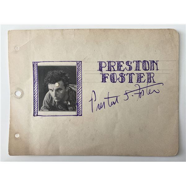 Preston S. Foster original signature with photo