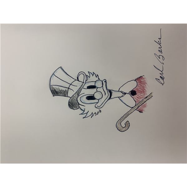 Scrooge McDuck sketch signed by Carl Barks