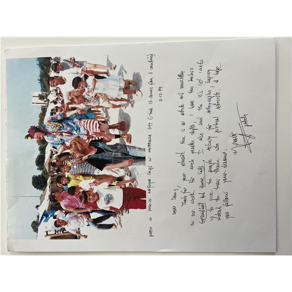 Clown Patch Adams signed letter