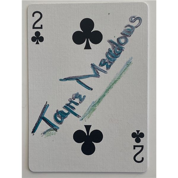 Jayne Meadows signed playing card