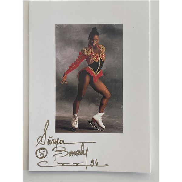 Olympic figure skater Surya Bonaly signed postcard