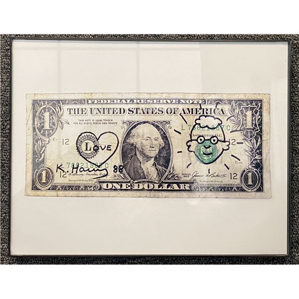 K. Haring facsimile signed framed  photo