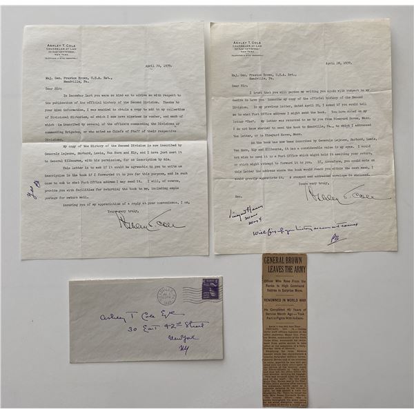 Major General Preston Brown signed letter