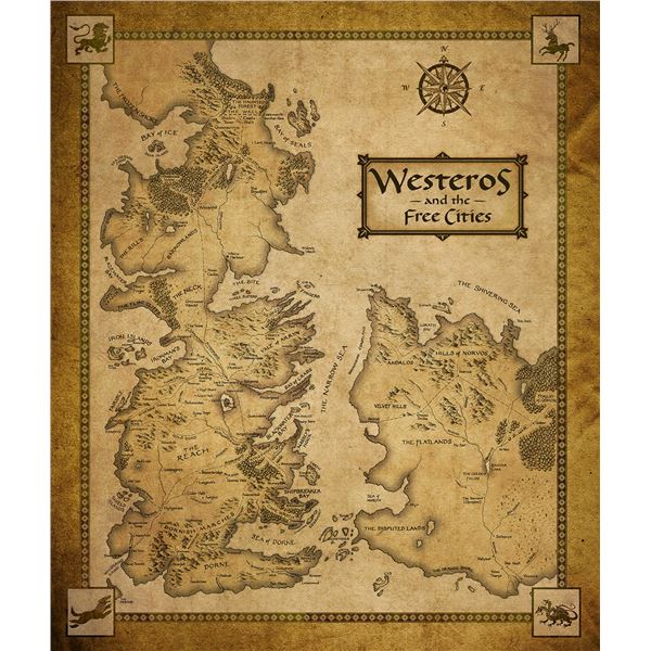 Game of Thrones Seven Kingdoms Map Prop Print