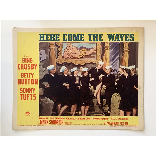 Here Come the Waves original 1944 vintage lobby card