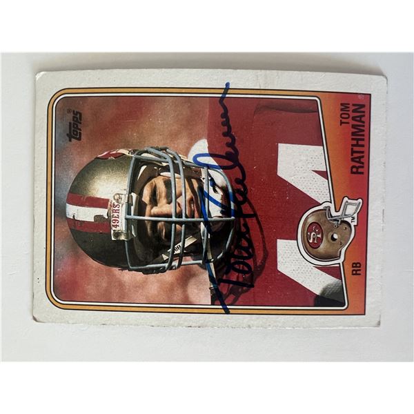 San Francisco 49ers Tom Rathman 1988 Topps #41 signed trading card