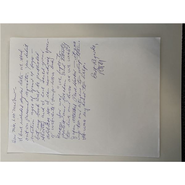 WWII Fighter Ace signed letter