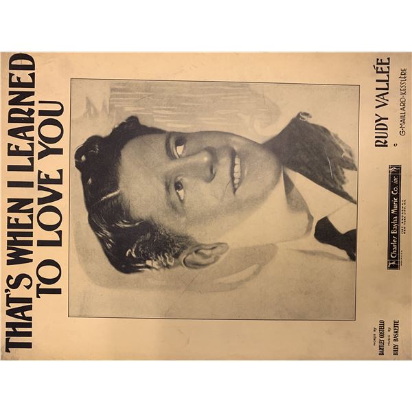 That's When I Learned To Love You unsigned sheet music