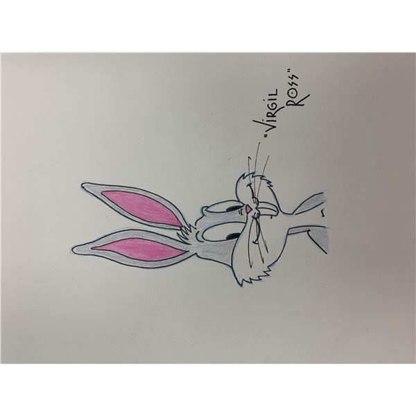 Bugs Bunny sketch signed by Virgil Ross