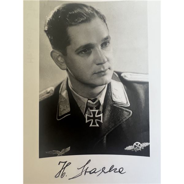 Leutnant Heinrich Starke signed photo