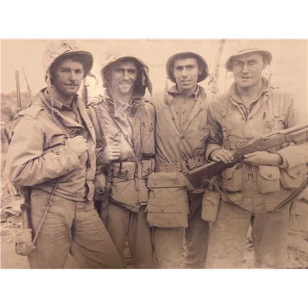 1945 Iwo Jima combat engineer team signed photo